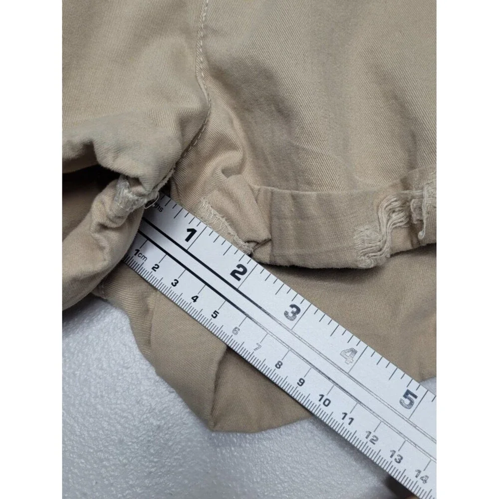 Y2k Abercrombie and Fitch tan rolled cuff preppy distressed shorts size 6 FLAW